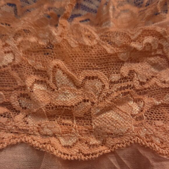 rue21 Peach Lace Chemise Sleeveless Adjustable Strap Large Y2K Camisole Coral - Picture 8 of 9